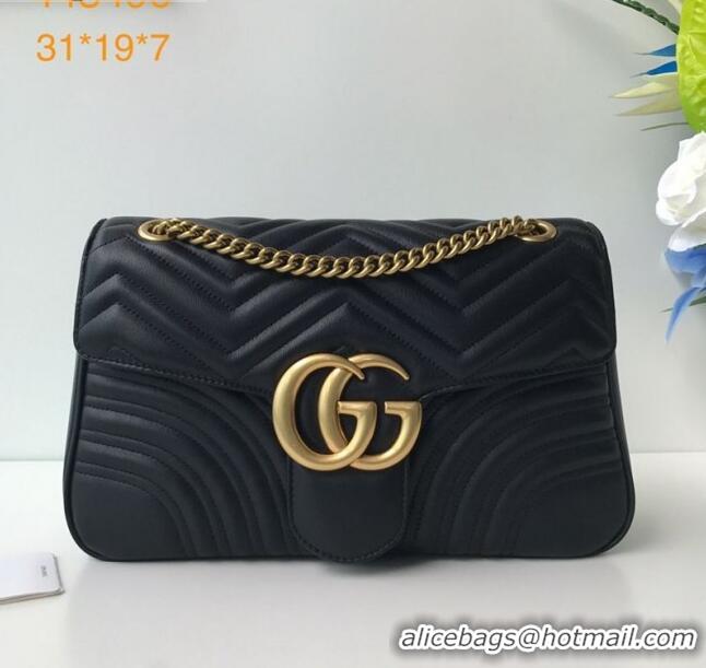 New Style Gucci GG Marmont Medium Matelassé Shoulder Bag 443496 Black 2021