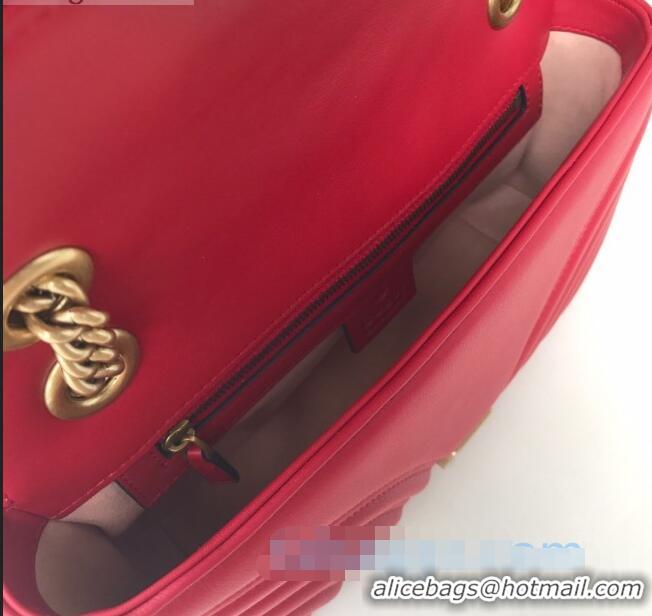 Best Quality Gucci GG Marmont Small Shoulder Bag 443497 Red/Gold 2021