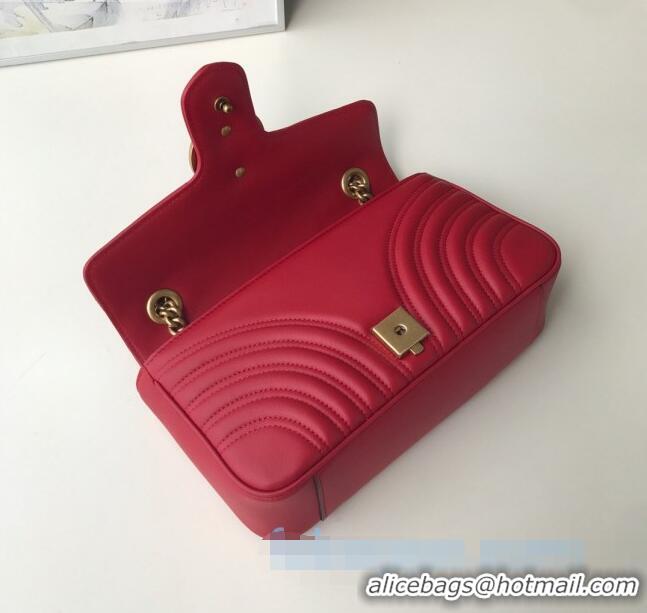 Best Quality Gucci GG Marmont Small Shoulder Bag 443497 Red/Gold 2021