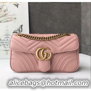 Best Price Gucci GG Marmont Small Shoulder Bag 443497 Pink/Gold 2021