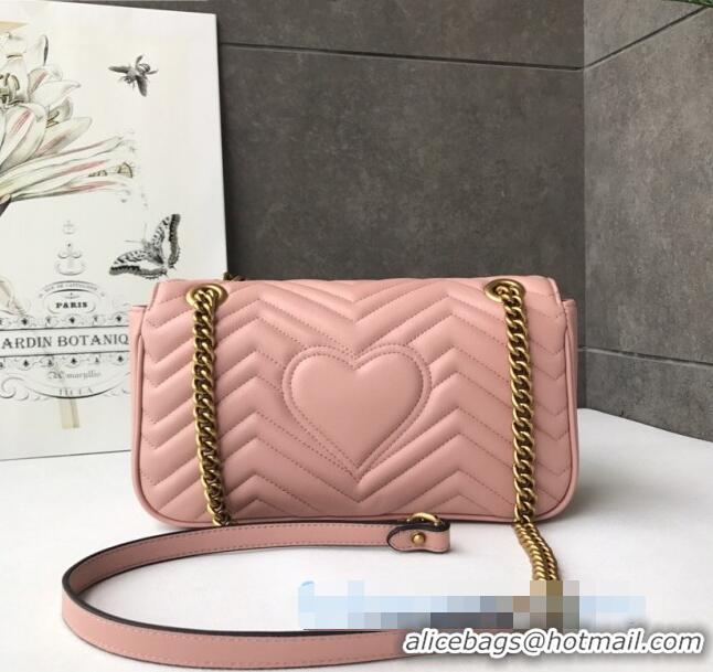 Best Price Gucci GG Marmont Small Shoulder Bag 443497 Pink/Gold 2021