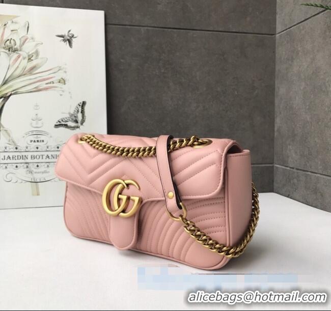 Best Price Gucci GG Marmont Small Shoulder Bag 443497 Pink/Gold 2021