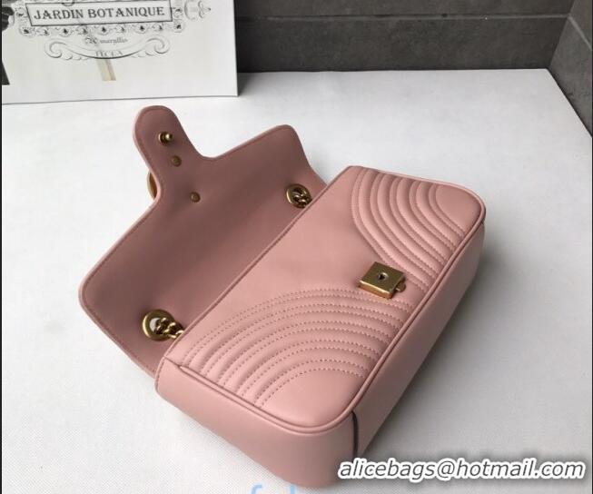 Best Price Gucci GG Marmont Small Shoulder Bag 443497 Pink/Gold 2021