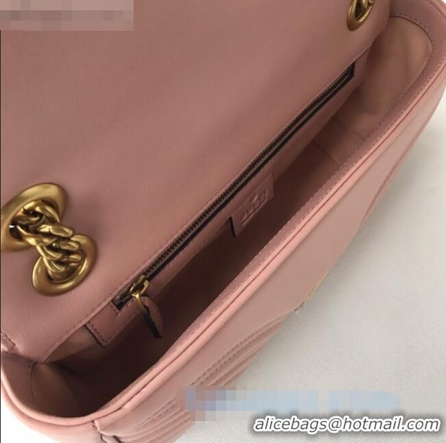 Best Price Gucci GG Marmont Small Shoulder Bag 443497 Pink/Gold 2021