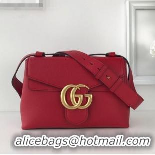 Noble Cheapest Gucci GG Marmont Leather Shoulder Bag 401173 Red 2021