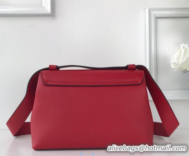 Noble Cheapest Gucci GG Marmont Leather Shoulder Bag 401173 Red 2021