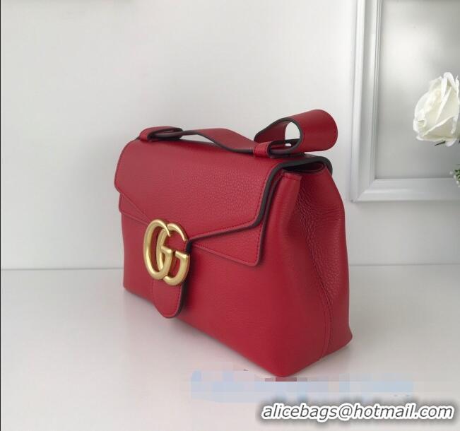 Noble Cheapest Gucci GG Marmont Leather Shoulder Bag 401173 Red 2021