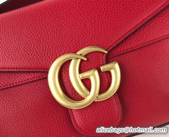 Noble Cheapest Gucci GG Marmont Leather Shoulder Bag 401173 Red 2021