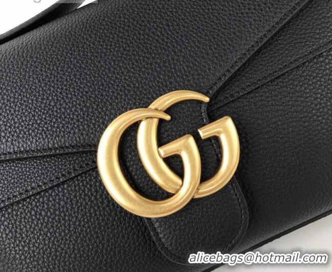 Pretty Style Gucci GG Marmont Leather Shoulder Bag 401173 Black 2021