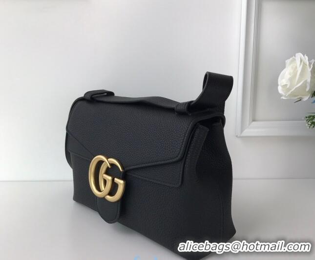 Pretty Style Gucci GG Marmont Leather Shoulder Bag 401173 Black 2021