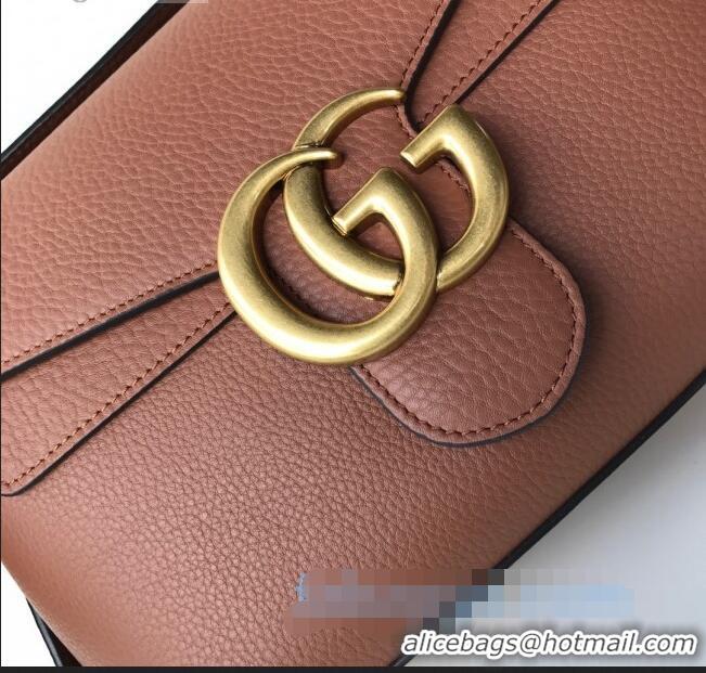 Buy Luxury Gucci GG Marmont Leather Shoulder Bag 401173 Light Brown 2021