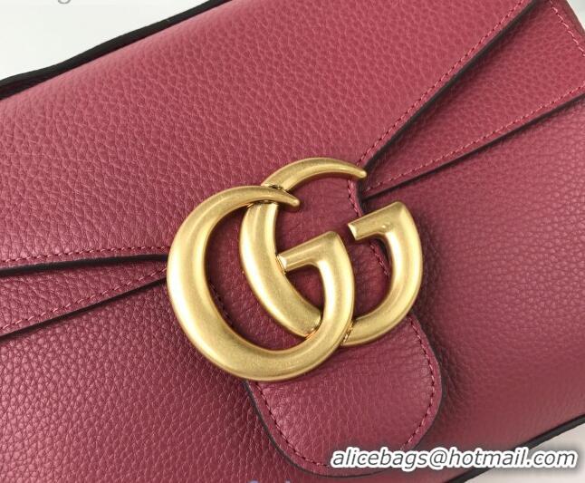 Low Price Gucci GG Marmont Leather Shoulder Bag 401173 Fuchsia 2021