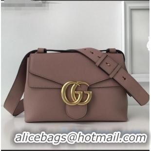 Good Taste Gucci GG Marmont Leather Shoulder Bag 401173 Nude 2021