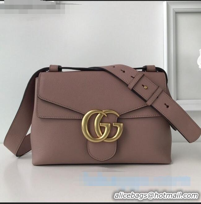 Good Taste Gucci GG Marmont Leather Shoulder Bag 401173 Nude 2021