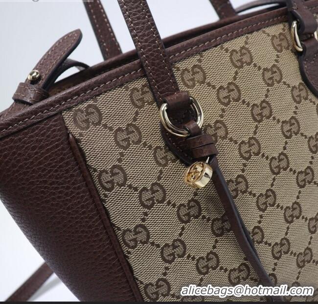 Luxury Best Gucci GG Canvas and Leather Tote Bag 449241 Brown 2021