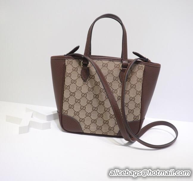 Luxury Best Gucci GG Canvas and Leather Tote Bag 449241 Brown 2021