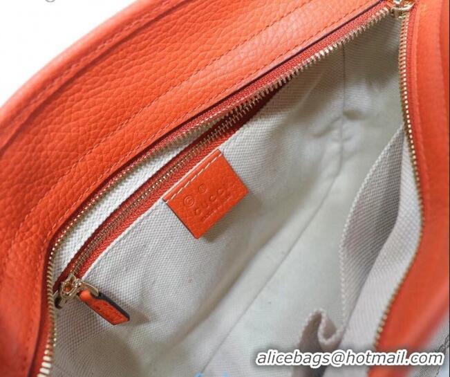 Purchase Grade Gucci GG Canvas and Leather Tote Bag 449241 Orange 2021