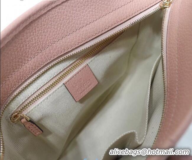 Reproduction Gucci GG Canvas and Leather Tote Bag 449241 Pink 2021