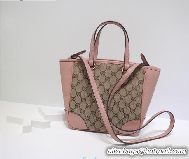 Reproduction Gucci GG Canvas and Leather Tote Bag 449241 Pink 2021