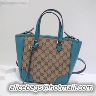 Buy Discount Gucci GG Canvas and Leather Tote Bag 449241 Blue 2021