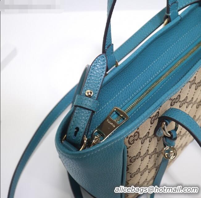 Buy Discount Gucci GG Canvas and Leather Tote Bag 449241 Blue 2021