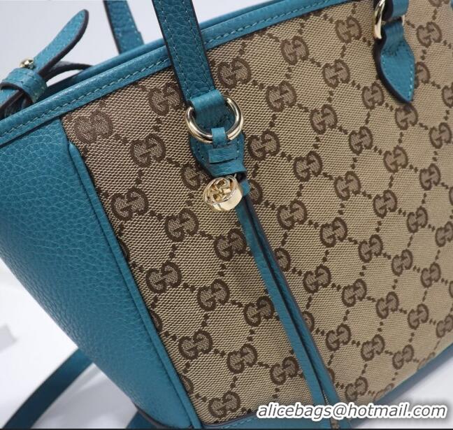 Buy Discount Gucci GG Canvas and Leather Tote Bag 449241 Blue 2021