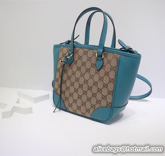 Buy Discount Gucci GG Canvas and Leather Tote Bag 449241 Blue 2021