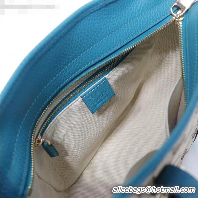 Buy Discount Gucci GG Canvas and Leather Tote Bag 449241 Blue 2021