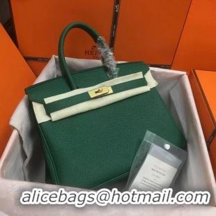 Top Quality Hermes Birkin 35 Bag In Leather With Gold Hardware 4200128 Green