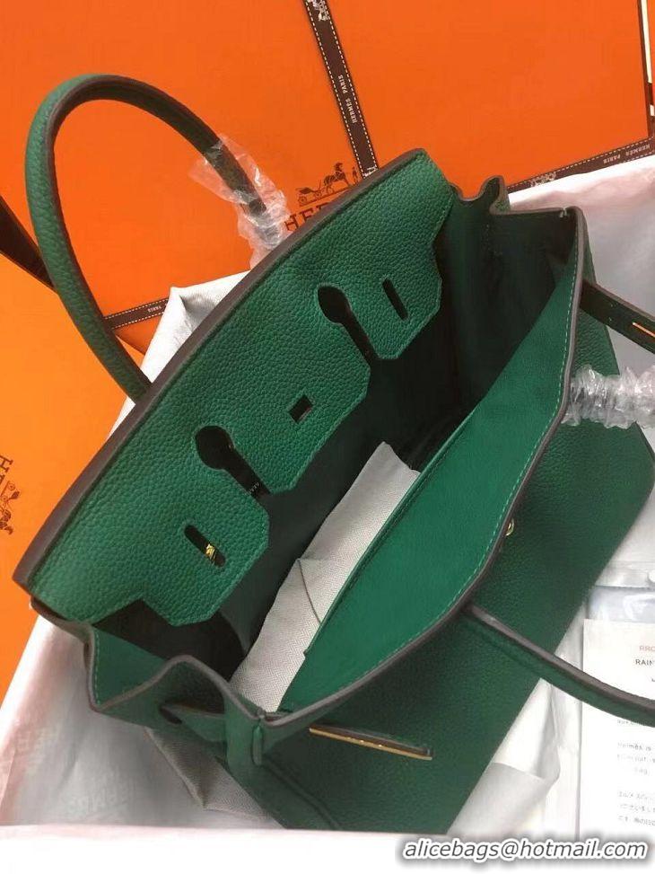 Top Quality Hermes Birkin 35 Bag In Leather With Gold Hardware 4200128 Green