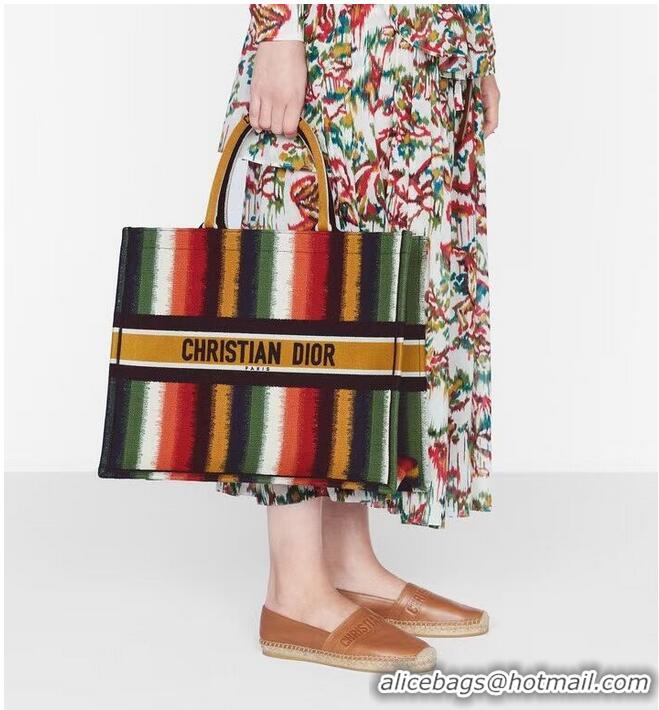 Top Grade DIOR BOOK TOTE Multicolor D-Stripes Embroidery M1286Z