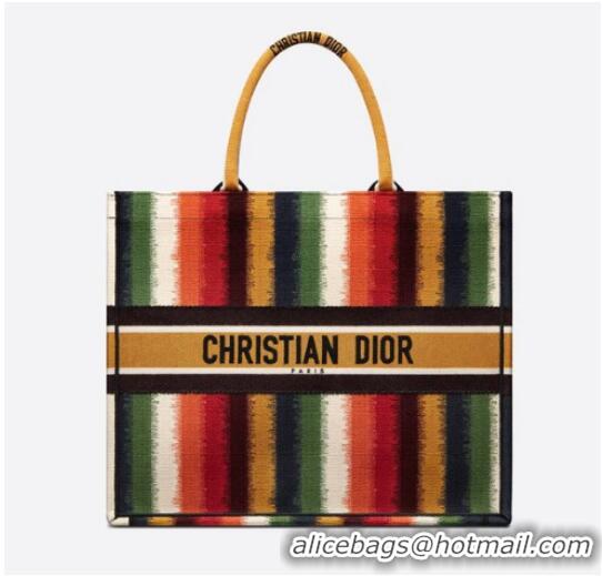 Trendy Design DIOR BOOK TOTE Multicolor D-Stripes Embroidery M1286Z