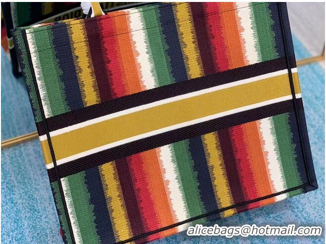 Trendy Design DIOR BOOK TOTE Multicolor D-Stripes Embroidery M1286Z