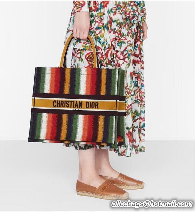 Trendy Design DIOR BOOK TOTE Multicolor D-Stripes Embroidery M1286Z