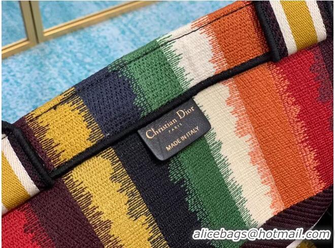 Trendy Design DIOR BOOK TOTE Multicolor D-Stripes Embroidery M1286Z