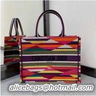 Shop Cheap DIOR BOOK TOTE Multicolor D-Stripes Embroidery M1287Z