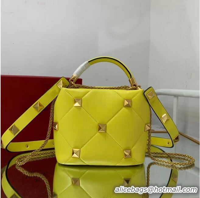 Top Grade Valentino medium Garavani Roman Stud V1198 Yellow