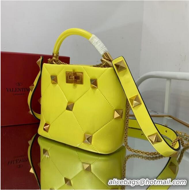 Top Grade Valentino medium Garavani Roman Stud V1198 Yellow