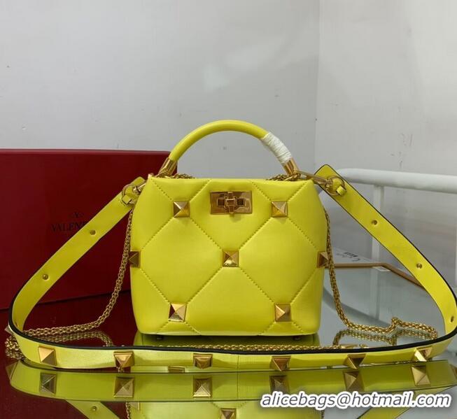 Top Grade Valentino medium Garavani Roman Stud V1198 Yellow