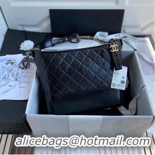 Luxury Cheap Chanel Original Leather Gabrielle Hobo Bag A93824 Black