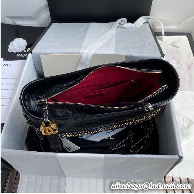 Luxury Cheap Chanel Original Leather Gabrielle Hobo Bag A93824 Black