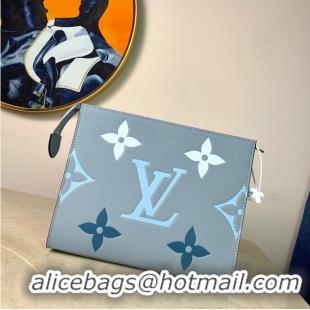 Low Price Louis Vuitton POCHETTE VOYAGE MM M80504 Blue & Saffron