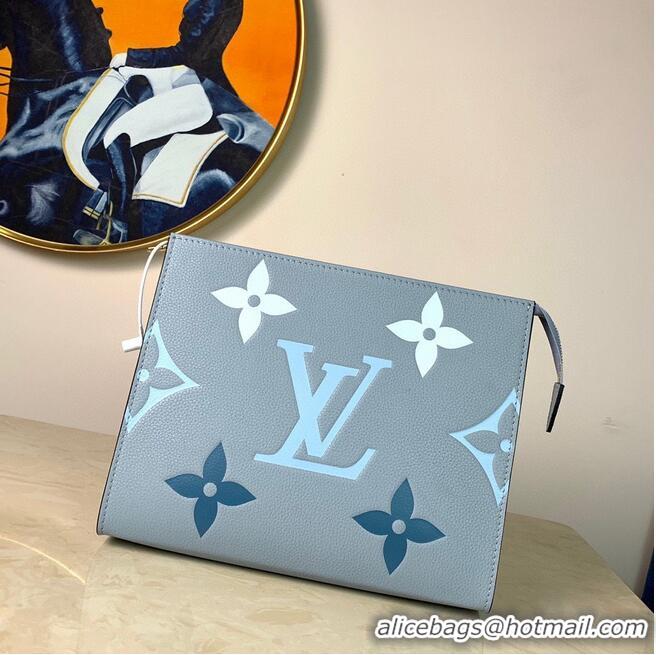 Low Price Louis Vuitton POCHETTE VOYAGE MM M80504 Blue & Saffron