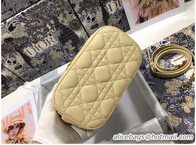 Famous Brand DIOR SMALL DIORTRAVEL VANITY CASE Cannage Lambskin S5488U Beige