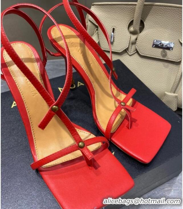 New Design Bottega Veneta Stretch Lambskin Strap Sandals 9cm 010789 Red