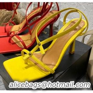 Low Cost Bottega Veneta Stretch Lambskin Strap Sandals 9cm 010789 Yellow