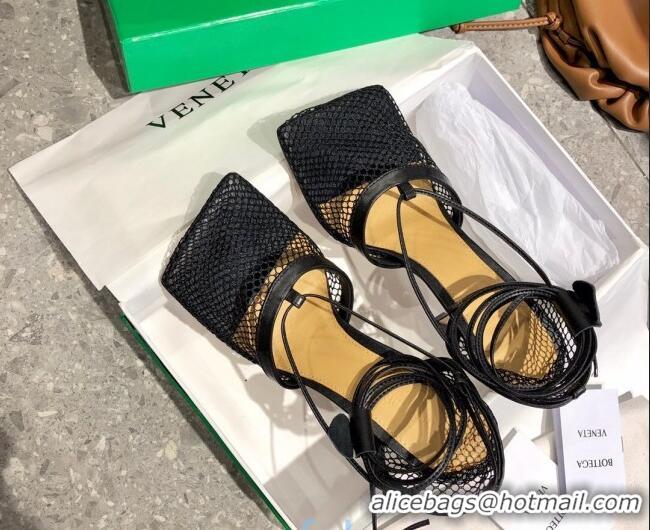 Trendy Design Bottega Veneta Lambskin Mesh Sandals 9cm 0107102 Black