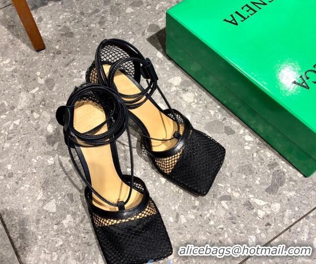 Trendy Design Bottega Veneta Lambskin Mesh Sandals 9cm 0107102 Black