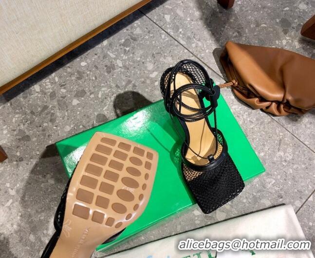 Trendy Design Bottega Veneta Lambskin Mesh Sandals 9cm 0107102 Black