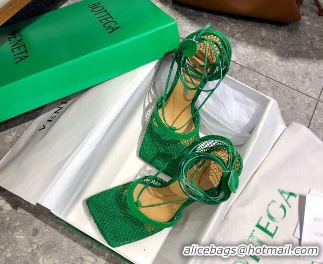 Custom Bottega Veneta Lambskin Mesh Sandals 9cm 107102 Green 2021